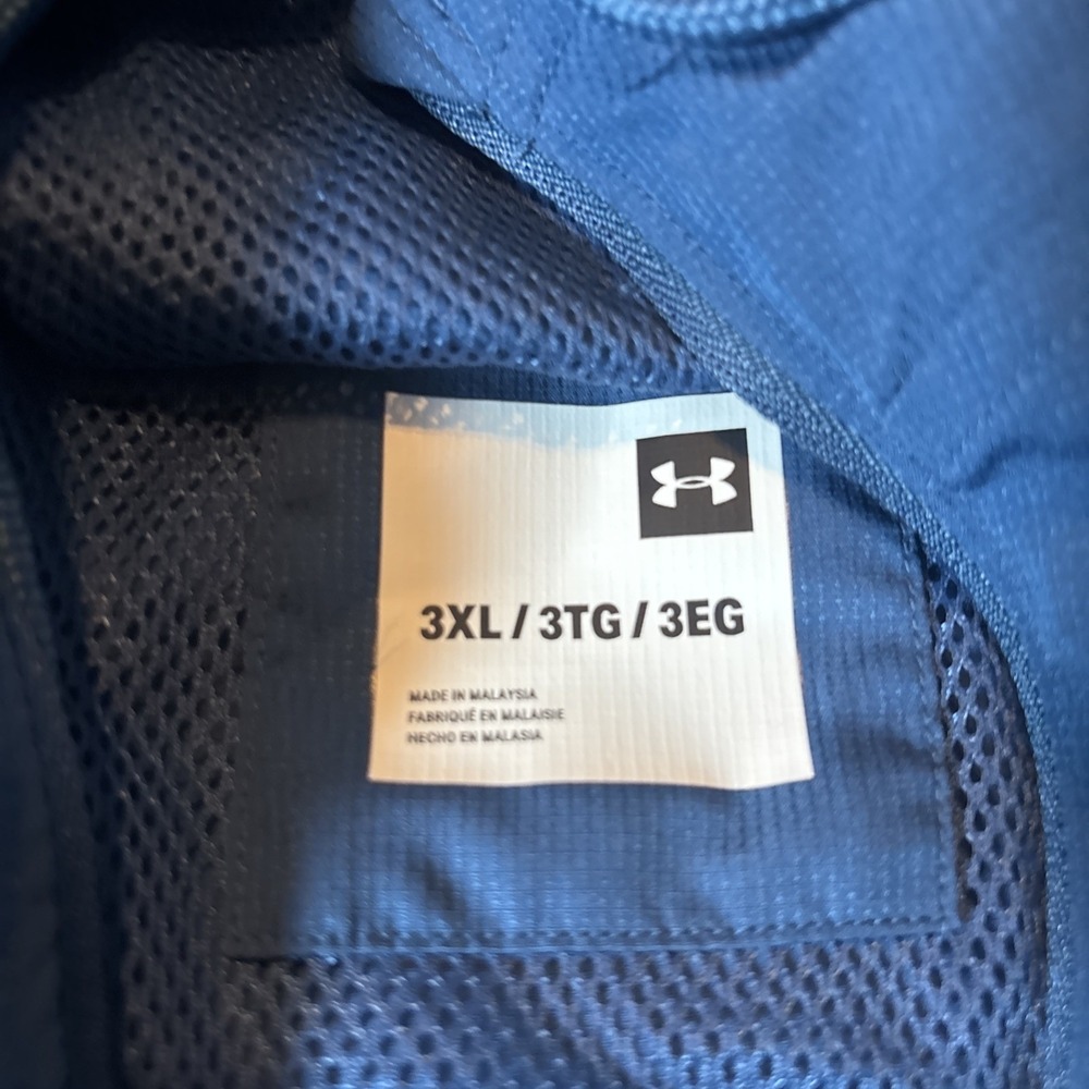 Under Armour Men's Sport Style Wind Training Jacket Blue/White Size 3XL - Picture 3 of 6